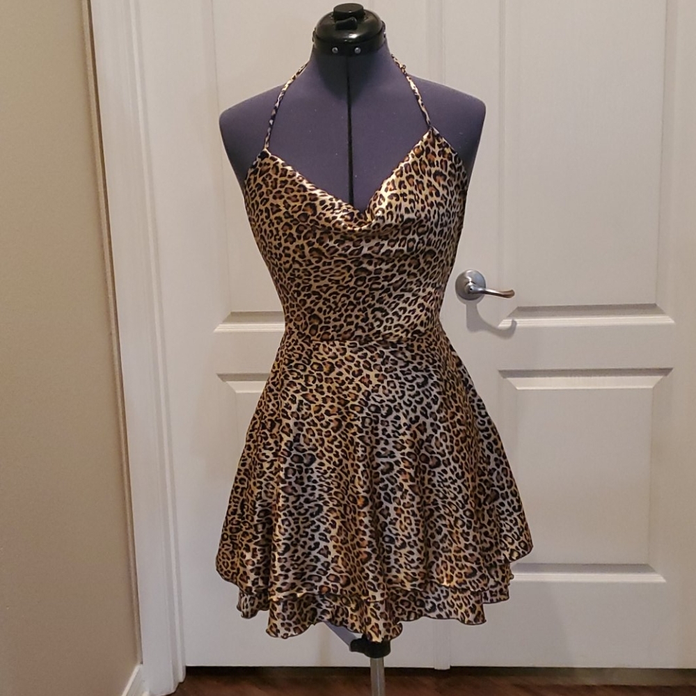 Sexy leopard dress halter xs/s